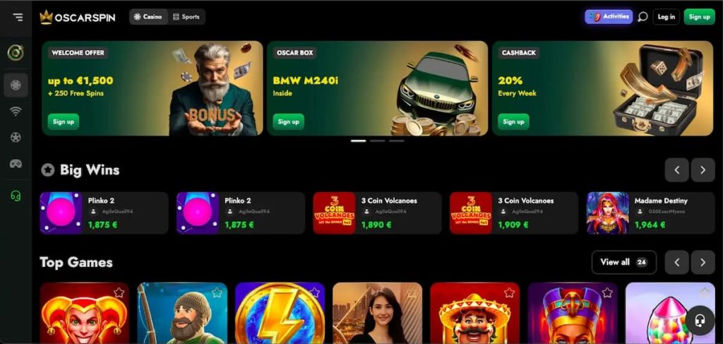 exclusif Oscar Spin Casino bonus de bienvenue offre en Belgium